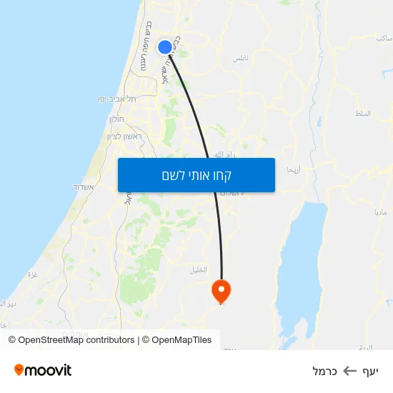 מפת יעף לכרמל