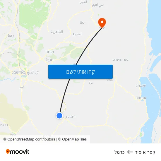מפת קסר א סיר לכרמל