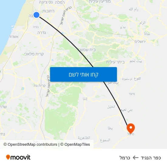 מפת כפר הנגיד לכרמל