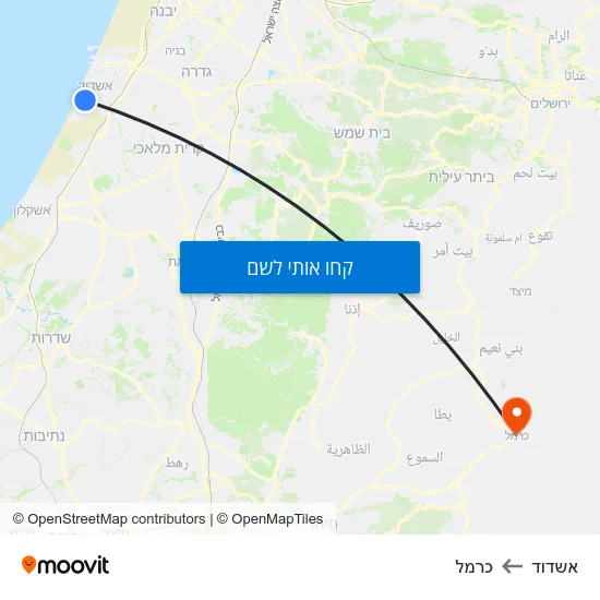 מפת אשדוד לכרמל