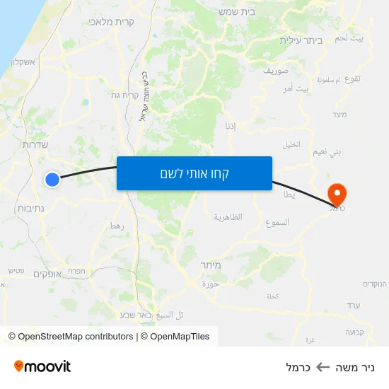 מפת ניר משה לכרמל