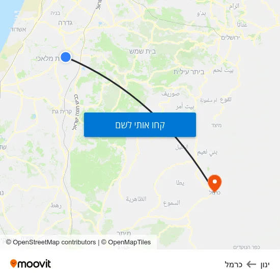מפת ינון לכרמל