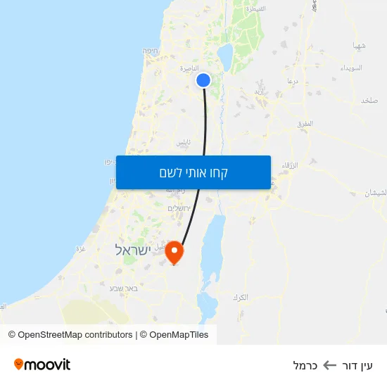 מפת עין דור לכרמל