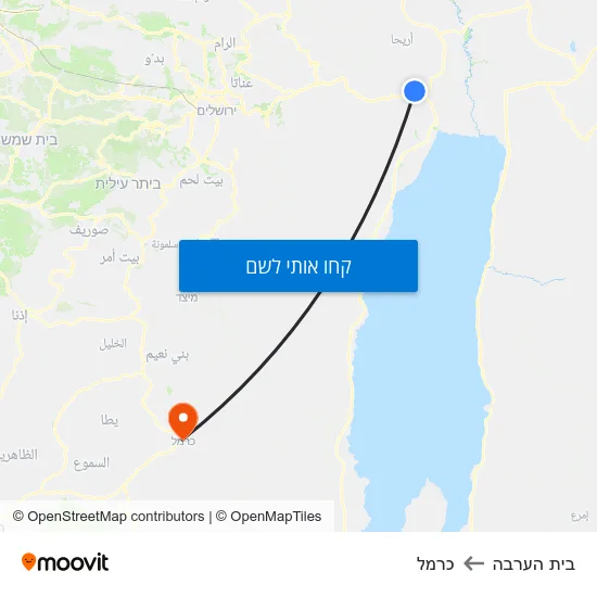 מפת בית הערבה לכרמל