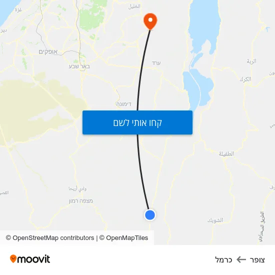 מפת צופר לכרמל