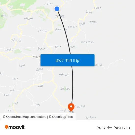 מפת נווה דניאל לכרמל