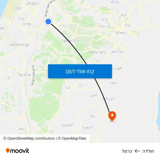 מפת חולדה לכרמל