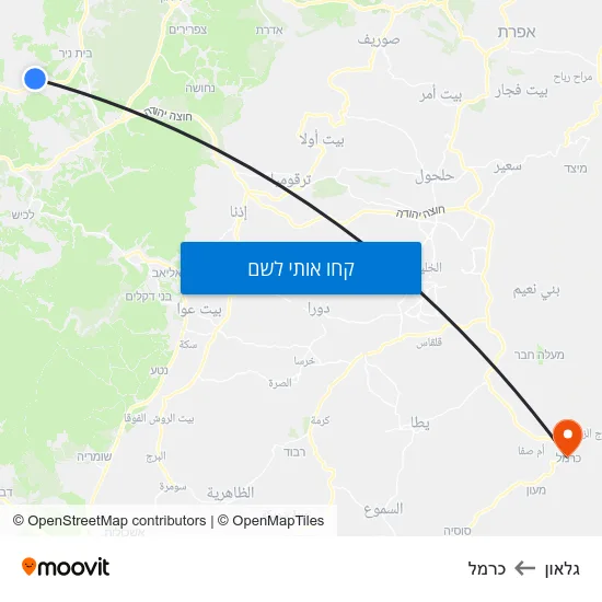 מפת גלאון לכרמל