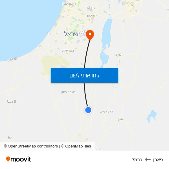 מפת פארן לכרמל