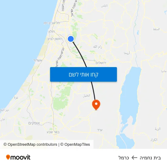 מפת בית נחמיה לכרמל