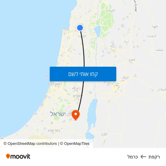 מפת רקפת לכרמל