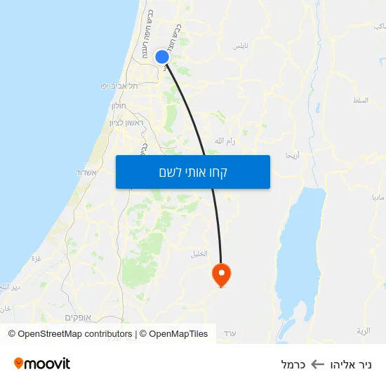 מפת ניר אליהו לכרמל