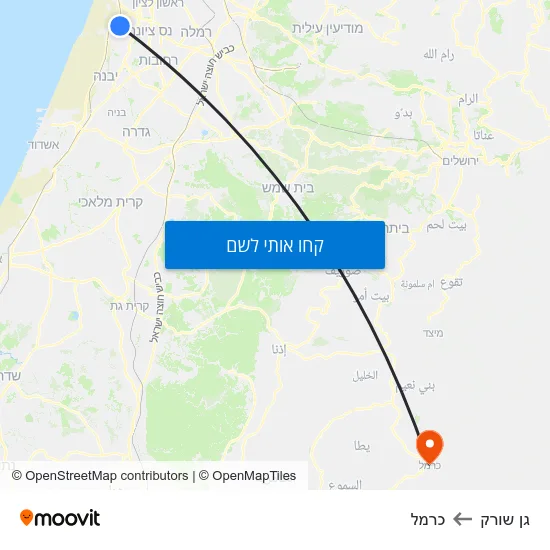 מפת גן שורק לכרמל