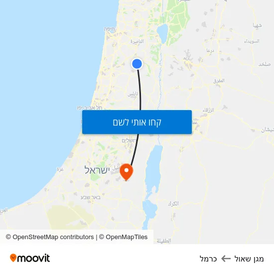 מפת מגן שאול לכרמל