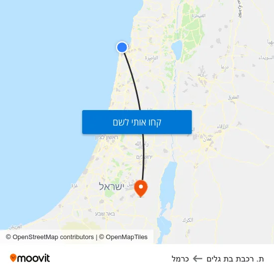 מפת ת. רכבת בת גלים לכרמל