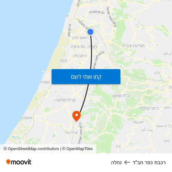 מפת רכבת כפר חב"ד לנחלה