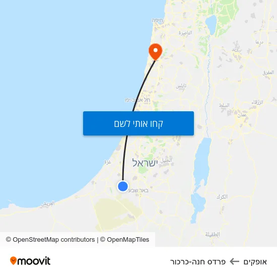 מפת אופקים לפרדס חנה-כרכור