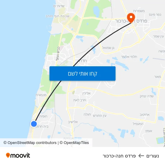 מפת נעורים לפרדס חנה-כרכור