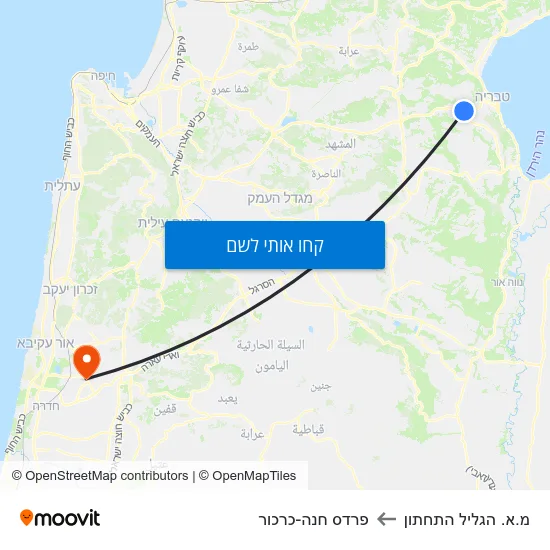 מפת מ.א. הגליל התחתון לפרדס חנה-כרכור