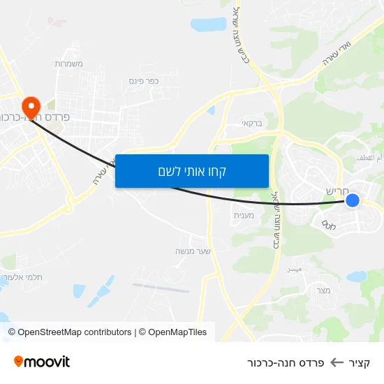 מפת קציר לפרדס חנה-כרכור
