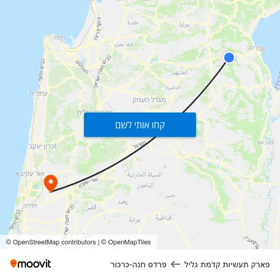 מפת פארק תעשיות קדמת גליל לפרדס חנה-כרכור