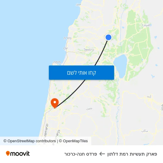 מפת פארק תעשיות רמת דלתון לפרדס חנה-כרכור