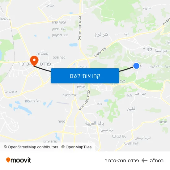 מפת בסמ"ה לפרדס חנה-כרכור