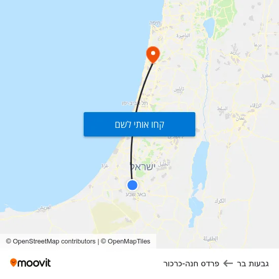 מפת גבעות בר לפרדס חנה-כרכור