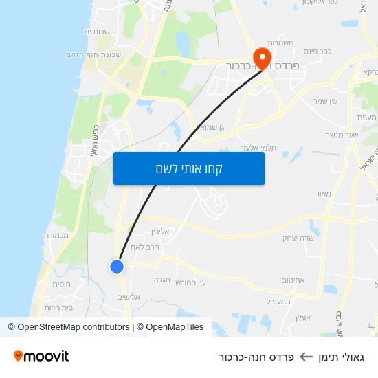 מפת גאולי תימן לפרדס חנה-כרכור