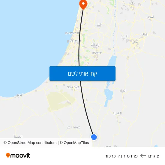 מפת צוקים לפרדס חנה-כרכור
