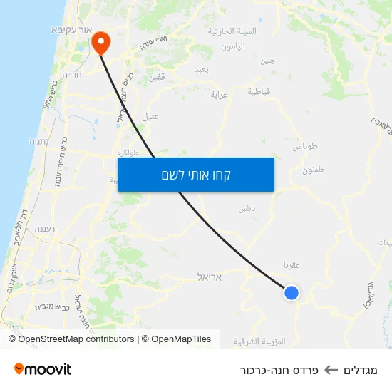 מפת מגדלים לפרדס חנה-כרכור