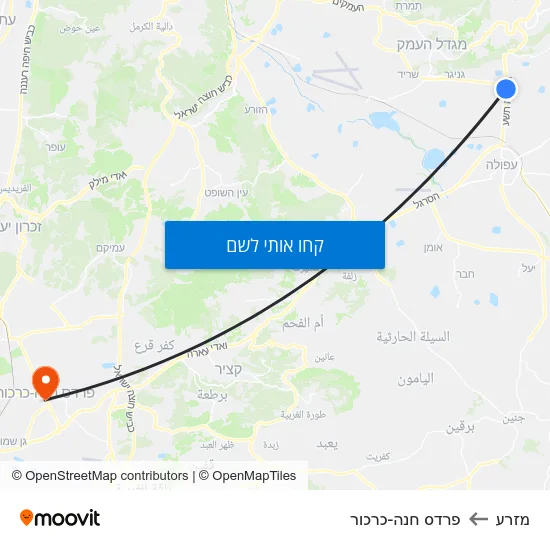 מפת מזרע לפרדס חנה-כרכור