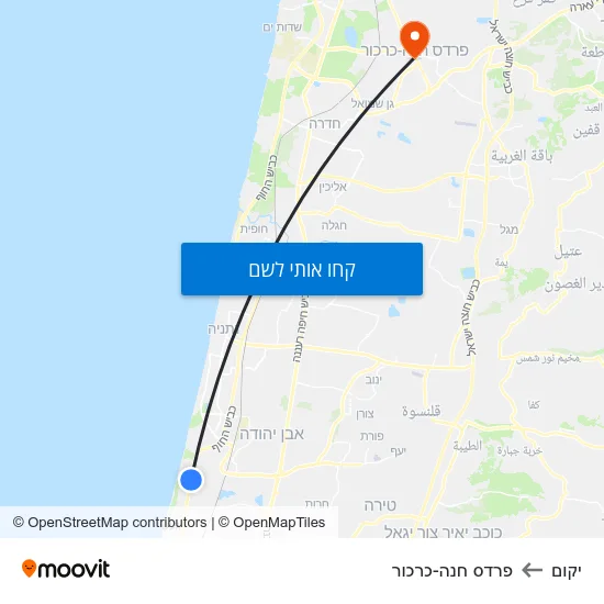 מפת יקום לפרדס חנה-כרכור