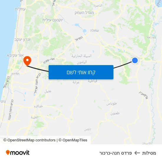 מפת מסילות לפרדס חנה-כרכור