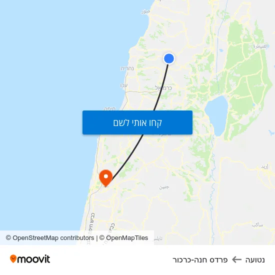 מפת נטועה לפרדס חנה-כרכור