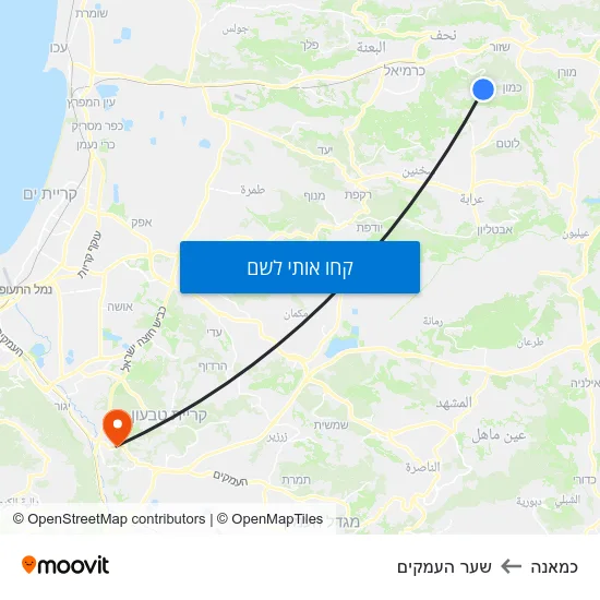 מפת כמאנה לשער העמקים