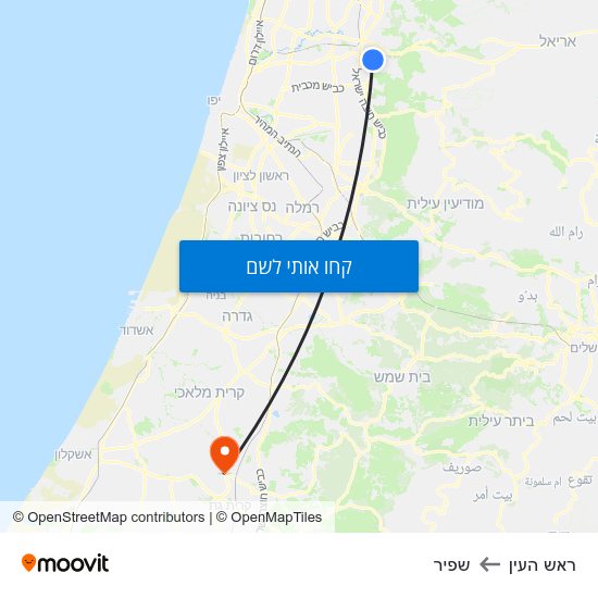 מפת ראש העין לשפיר