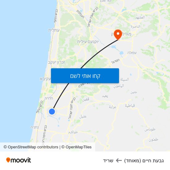 מפת גבעת חיים (מאוחד) לשריד