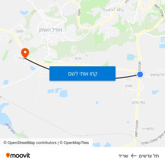 מפת תל עדשים לשריד