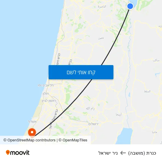 מפת כנרת (מושבה) לניר ישראל