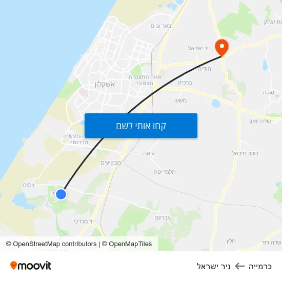מפת כרמייה לניר ישראל