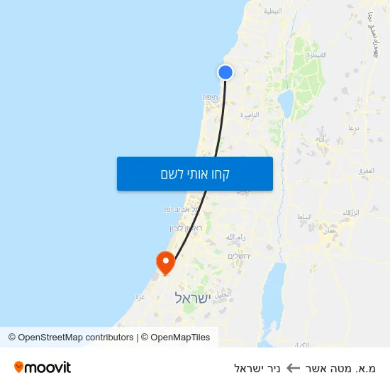 מפת מ.א. מטה אשר לניר ישראל