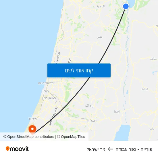 מפת פורייה - כפר עבודה לניר ישראל
