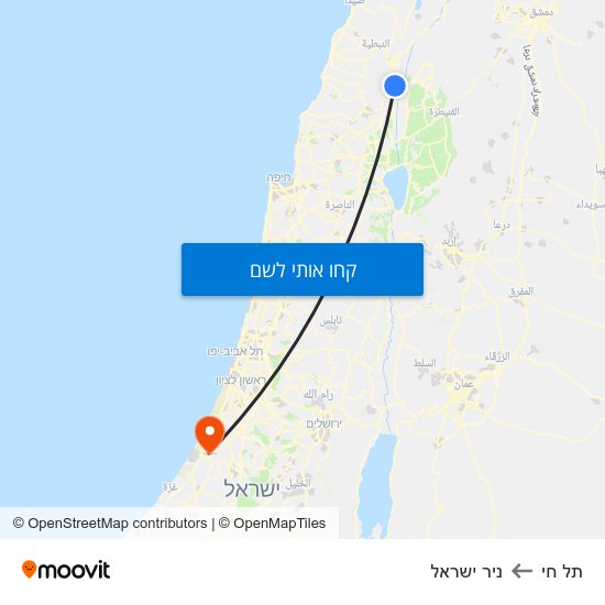מפת תל חי לניר ישראל