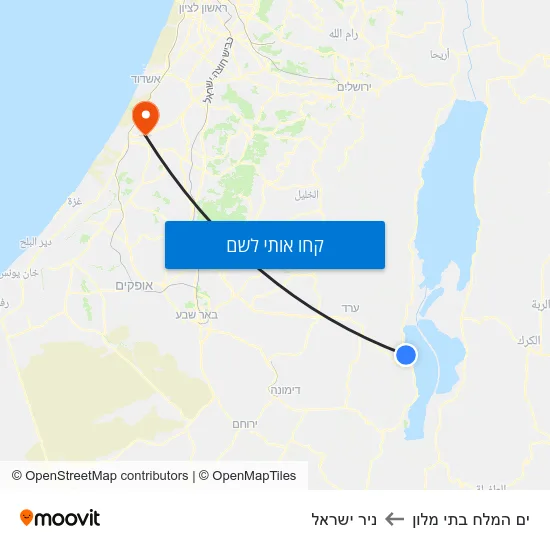מפת ים המלח בתי מלון לניר ישראל