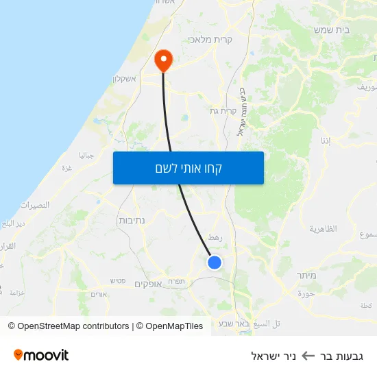 מפת גבעות בר לניר ישראל