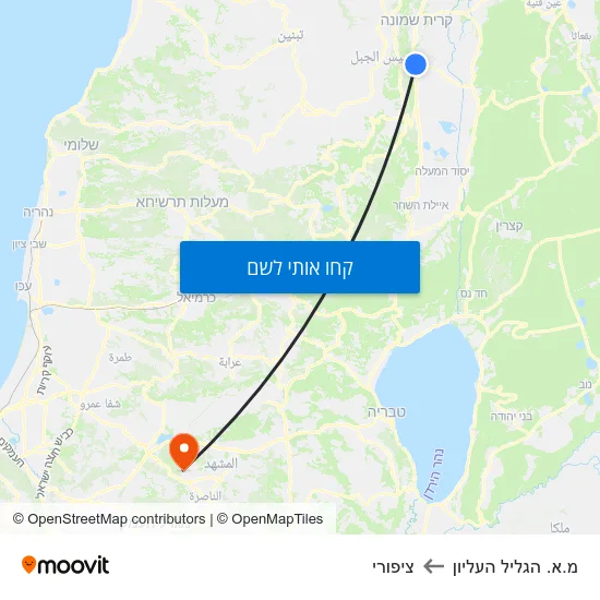 מפת מ.א. הגליל העליון לציפורי