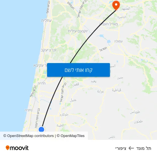 מפת תל מונד לציפורי
