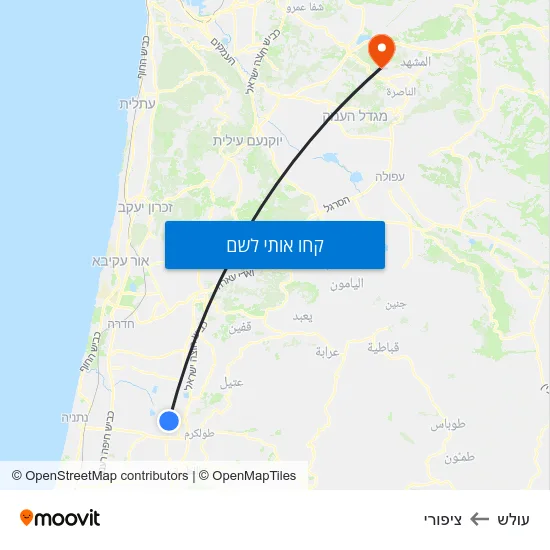 מפת עולש לציפורי