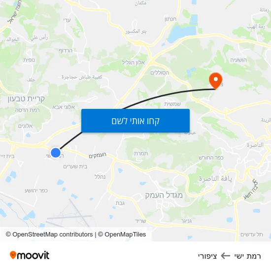 מפת רמת ישי לציפורי